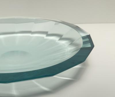 Ghir Studio Glass Bowl with Faceted Exterior entirely Handcrafted by Ghir Studio