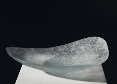 Ghir Studio Ice Crystal Bowl Satin Hand Engraved Unique Piece by Ghir Studio