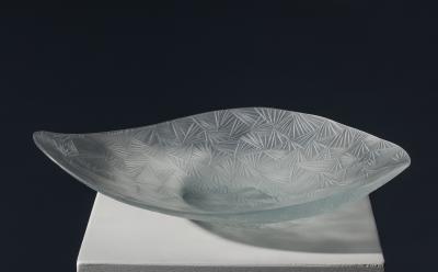 Ghir Studio Ice Crystal Bowl Satin Hand Engraved Unique Piece by Ghir Studio