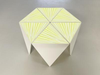 Ghir Studio Magnet Set of Six Handmade Glass and Wood Coffee Tables by Ghir Studio