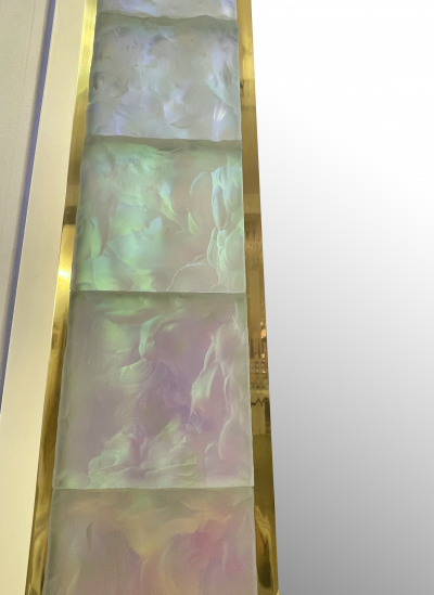 Ghir Studio Martel Hand sculpted Opalescent Crystal Mirror by Ghir Studio