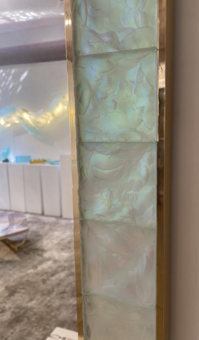 Ghir Studio Martel Hand sculpted Opalescent Crystal Mirror by Ghir Studio
