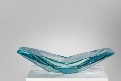Ghir Studio Papillon Artistic Bowl in Aquamarine Crystal by Ghir Studio