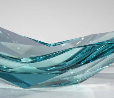 Ghir Studio Papillon Artistic Bowl in Aquamarine Crystal by Ghir Studio