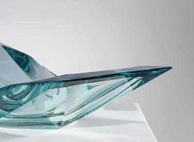 Ghir Studio Papillon Artistic Bowl in Aquamarine Crystal by Ghir Studio