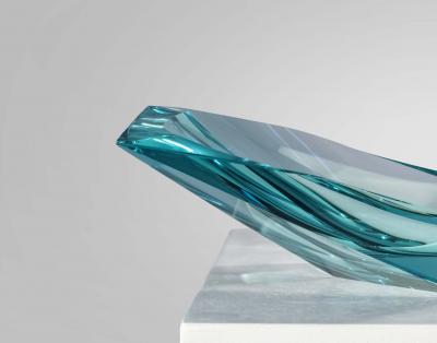 Ghir Studio Papillon Artistic Bowl in Aquamarine Crystal by Ghir Studio