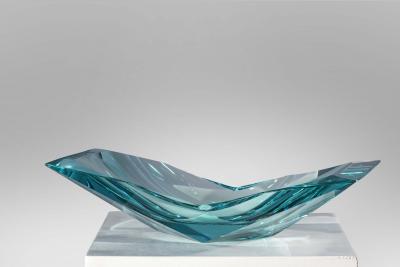 Ghir Studio Papillon Artistic Bowl in Aquamarine Crystal by Ghir Studio