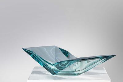 Ghir Studio Papillon Artistic Bowl in Aquamarine Crystal by Ghir Studio