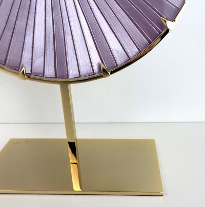 Ghir Studio Pink Eye Hand engraved Crystal and Gold Plated Brass Sculpture by Ghir Studio