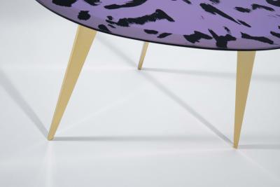 Ghir Studio Pu Iridescent pink handmade crystal coffee table by Ghir Studio