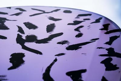 Ghir Studio Pu Iridescent pink handmade crystal coffee table by Ghir Studio