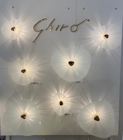 Ghir Studio Set of seven Conchiglie Hand carved Glass Sconce 24kt Gold plated Brass