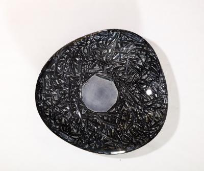 Ghir Studio Studio Made Carved Glass Dish by Ghir Studio Large