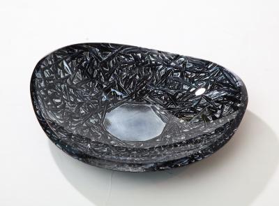 Ghir Studio Studio Made Carved Glass Dish by Ghir Studio Large
