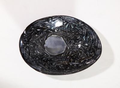 Ghir Studio Studio Made Carved Glass Dish by Ghir Studio Small