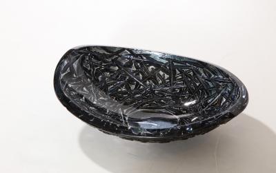 Ghir Studio Studio Made Carved Glass Dish by Ghir Studio Small
