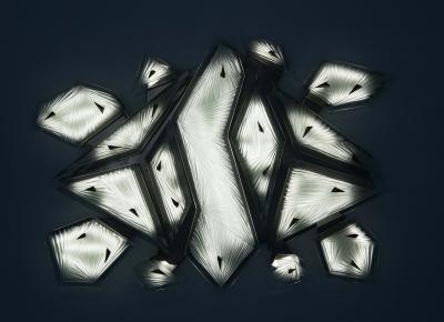 Ghir Studio Tortuga Hand carved Crystal Wall Light Sculpture by Ghir Studio