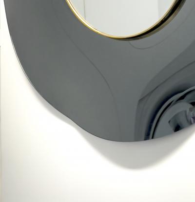 Ghir Studio Undulate Handmade Fum Crystal Mirror by Ghir Studio