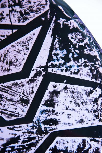 Ghir Studio Zig Zag Set of Three Handmade Iridescent Amethyst Coffee Tables by Ghir Studio