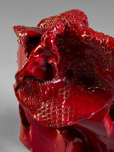 Giacinto Cerone Giacinto Cerone 1957 2004 abstract sculpture red glazed ceramic after 1993