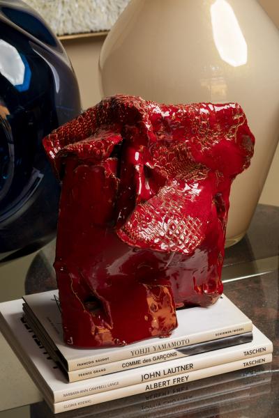 Giacinto Cerone Giacinto Cerone 1957 2004 abstract sculpture red glazed ceramic after 1993