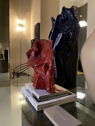 Giacinto Cerone Giacinto Cerone 1957 2004 abstract sculpture red glazed ceramic after 1993