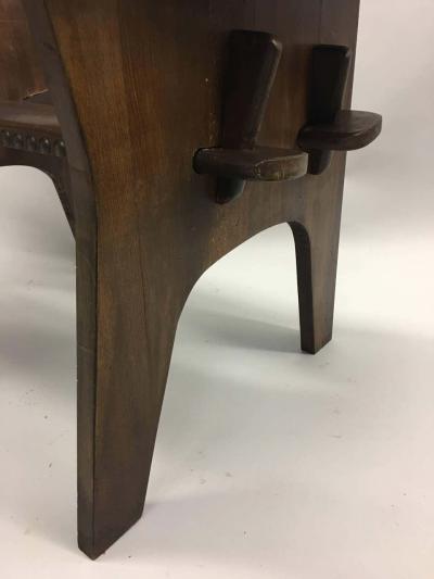 Giacomo Balla Pair of Italian Futurist Wood Leather Lounge Chairs Giacomo Balla Attributed