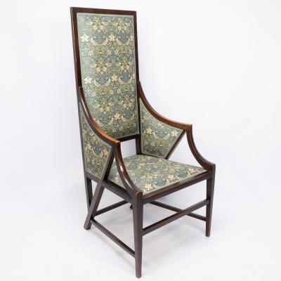 Giacomo Cometti Giacomo Cometti a Sophisticated Anglo Japanese Style Armchair of Angular Design