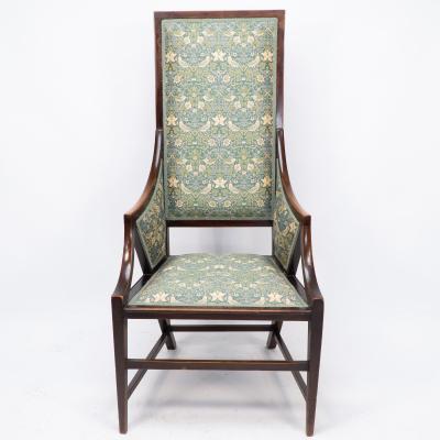 Giacomo Cometti Giacomo Cometti a Sophisticated Anglo Japanese Style Armchair of Angular Design