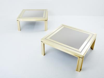Giacomo Sinopoli Giacomo Sinopoli brushed brass stainless steel coffee tables 1970s