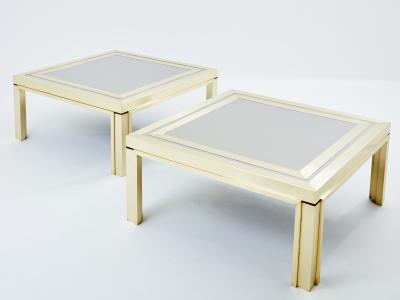 Giacomo Sinopoli Giacomo Sinopoli brushed brass stainless steel coffee tables 1970s