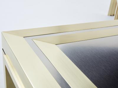 Giacomo Sinopoli Giacomo Sinopoli brushed brass stainless steel coffee tables 1970s