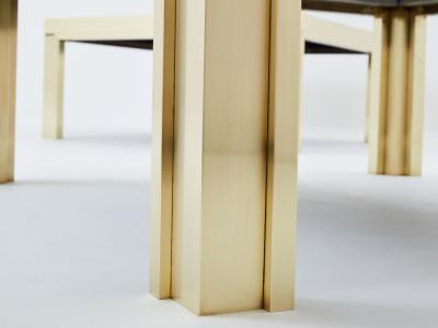 Giacomo Sinopoli Giacomo Sinopoli brushed brass stainless steel coffee tables 1970s