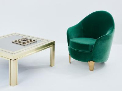 Giacomo Sinopoli Giacomo Sinopoli brushed brass stainless steel coffee tables 1970s