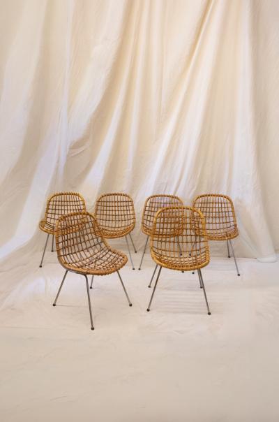Gian Franco Legler Set of Six Iron and Bamboo Chairs Gian Franco Legler 1960s