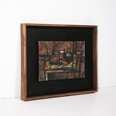 Giancarlo Isola Oil on Canvas Abstract Still Life Entitled Tavolo E Oggetti by Giancarlo Isola