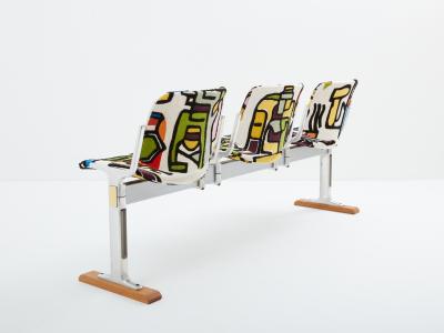 Giancarlo Piretti Giancarlo Piretti for Castelli bench Pierre Frey fabric 1970