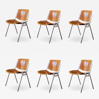Giancarlo Piretti Set of Six 1960s Giancarlo Piretti Stackable Chairs for Castelli