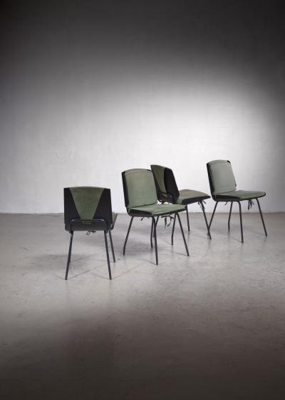 Giancarlo de Carlo Giancarlo de Carlo Four Lucania Molded Plywood Dining Chairs Italy 1950s