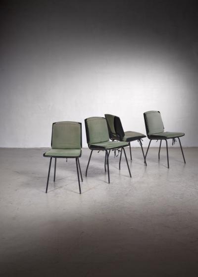 Giancarlo de Carlo Giancarlo de Carlo Four Lucania Molded Plywood Dining Chairs Italy 1950s