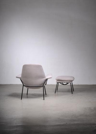 Giancarlo de Carlo Lucania Armchair with Ottoman by Giancarlo De Carlo for Arflex