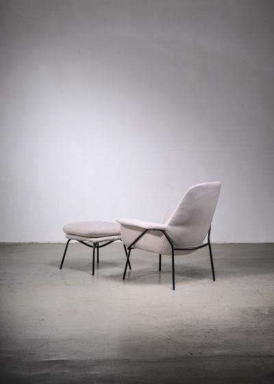 Giancarlo de Carlo Lucania Armchair with Ottoman by Giancarlo De Carlo for Arflex