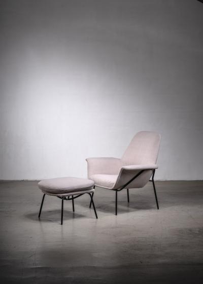 Giancarlo de Carlo Lucania Armchair with Ottoman by Giancarlo De Carlo for Arflex