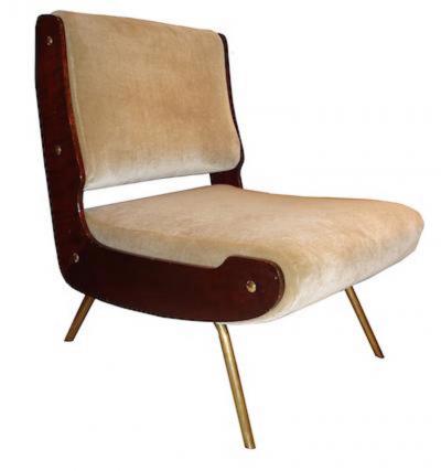 Gianfranco Frattini Gianfranco Frattini Pair of Mid Century Slipper Chairs