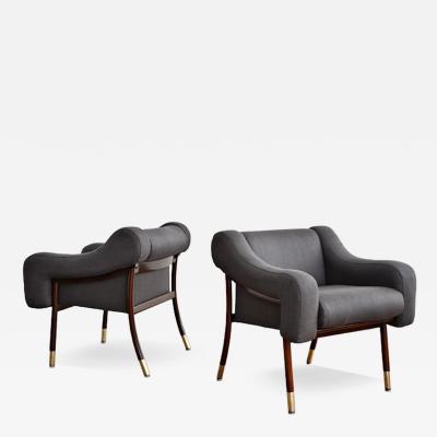 Gianfranco Frattini Gianfranco Frattini Pair of Upholstered Armchairs