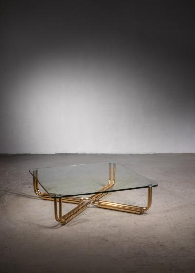 Gianfranco Frattini Gianfranco Frattini brass and glass coffee table