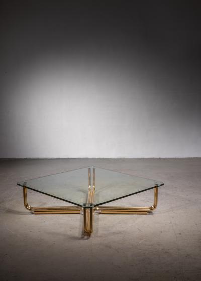 Gianfranco Frattini Gianfranco Frattini brass and glass coffee table