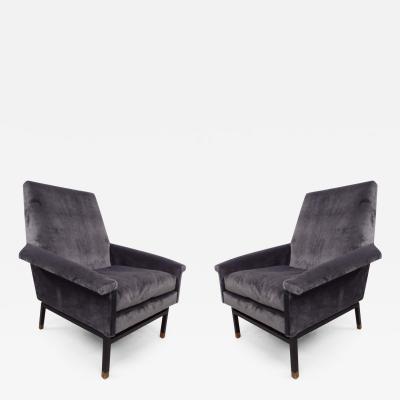 Gianfranco Frattini Italian Cantilevered Mid Century Modern Lounge Chairs Gianfranco Frattini Pair