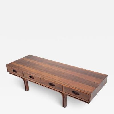 Gianfranco Frattini Mid Century Gianfranco Frattini wooden Coffee Table for Bernini Italy 1960s