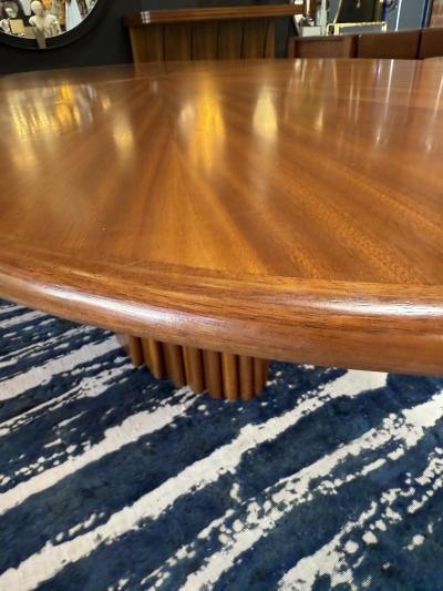 Gianfranco Frattini Oval Dining Table in Walnut with Extension Italy 1970s
